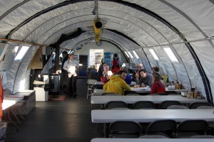 Inside the awesome dining tent at Union Glacier