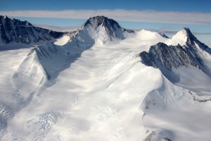 Rocky peaks and large glaciers