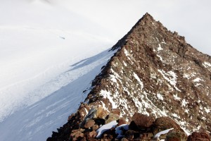 Looking down Knutzen's summit ridge