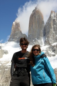 Kristine & I at the base of the magnificient towers on a wonderful weather day