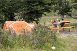 Our little camp for three nights near Las Torres Hotel in Torres del Paine National Park