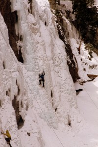 Me starting up the fun ice climb I set up for myself & Mike