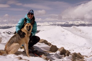 Lauren & Scout on Mt. Lincoln's summit (14,286')