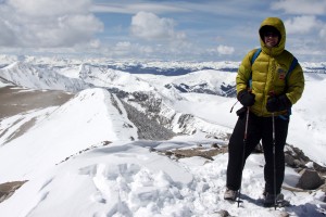 Jamie Buckley on Mt. Lincoln's summit (14,286')