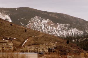 The widest part of the couloir can be seen here from Minturn