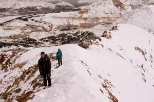 Reid & Kristine on the north ridge below the false summit on May 5