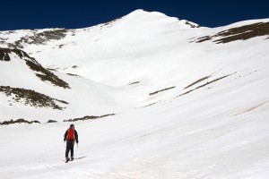 Mike skinning into the upper portion of Crystal Basin