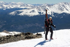 Mikey topping out on his 1st ski-mountaineering adventure