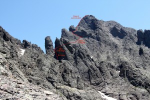 The final 500' up to Crestone Needle on the Crestone Traverse (picture taken back in July 2009)