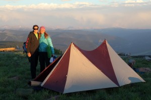 Kristine, Sarah, & our "clown" tent