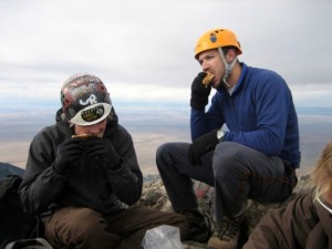 Derek & I on the summit of Crestone Peak in late October 2007 before our failed attempt on the traverse