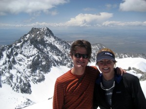 Kristine & I on the summit of Ellingwood Point in May 2007 with Little Bear Peak behind
