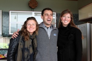 Mary, Rob, & Kristine at the groomsmen pad