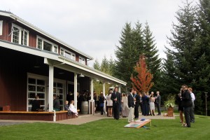 Cornhole before the wedding ceremony - thank you, Mr. Tyler Holland