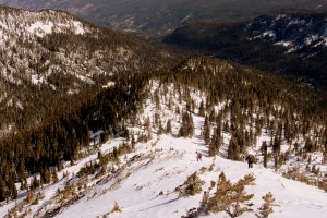 Finally on the east ridge, the post-holing in deep snow didn't let up