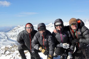 The four of us on the Savage Peak summit (13,139')