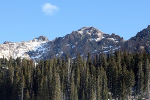 Palomino Point (13,060') at left & Mt. Valhalla (13,180') at right on the approach