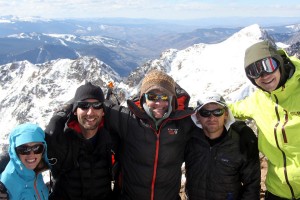 Left to right: Becky, Jason, me, Ryan, Sam on the summit of Mt. Valhalla (13,180')