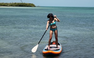 Kristine getting the hang of paddle boarding again before we set out