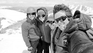The four of us on the summit of Hoosier Ridge (13,352')