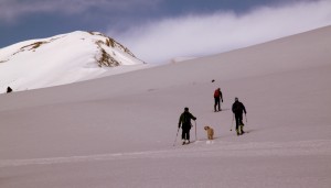 The crew makes their way to the base of Jacque's northeast ridge