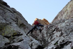 Mike following the 2nd 5.7 pitch