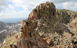 Peak Q's summit block and ridge