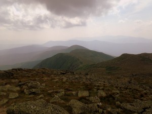 Looking at the southern Presidential Range from Mt. Monroe's summit