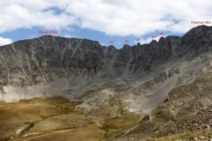 The Atlantic-Fletcher traverse with the 5 gendarmes labelled