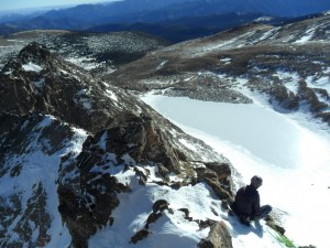 Me belaying Kristine up the 2nd crux low 5th class headwall pitch