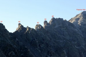 The 5 gendarmes from Atlantic's west ridge