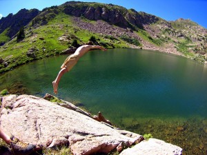 Nothing like a refreshing dunk into an alpine lake