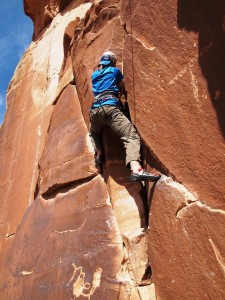 Joel climbing TH Crack (5.8)