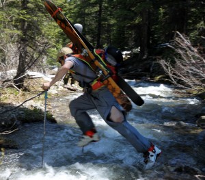 Brian making the creek jump look easy