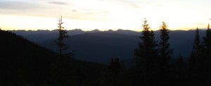 Sunrise over the Gore: Zodiac Ridge front and center