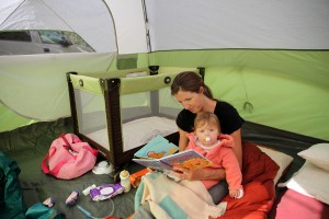 Reading in the tent