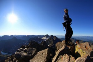 Me on the summit of Peak C before traversing Ripsaw Ridge. Photo by Caleb Wray