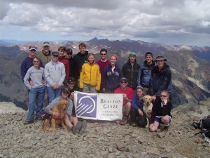 BGCE Peak Challenge summit pic on Castle Peak (14,265'). August 7, 2004