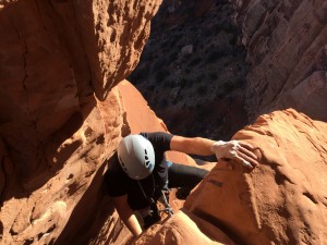 Dylan topping out on pitch 4
