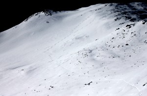 Our turns on the upper face from the summit