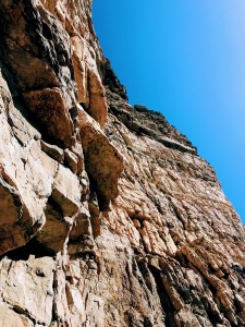 Me leading up pitch 6 (5.10)